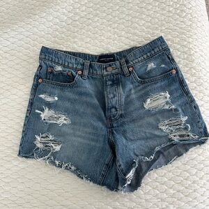 Lucky Brand 90’s Midi high waist button fly jean shorts size 8